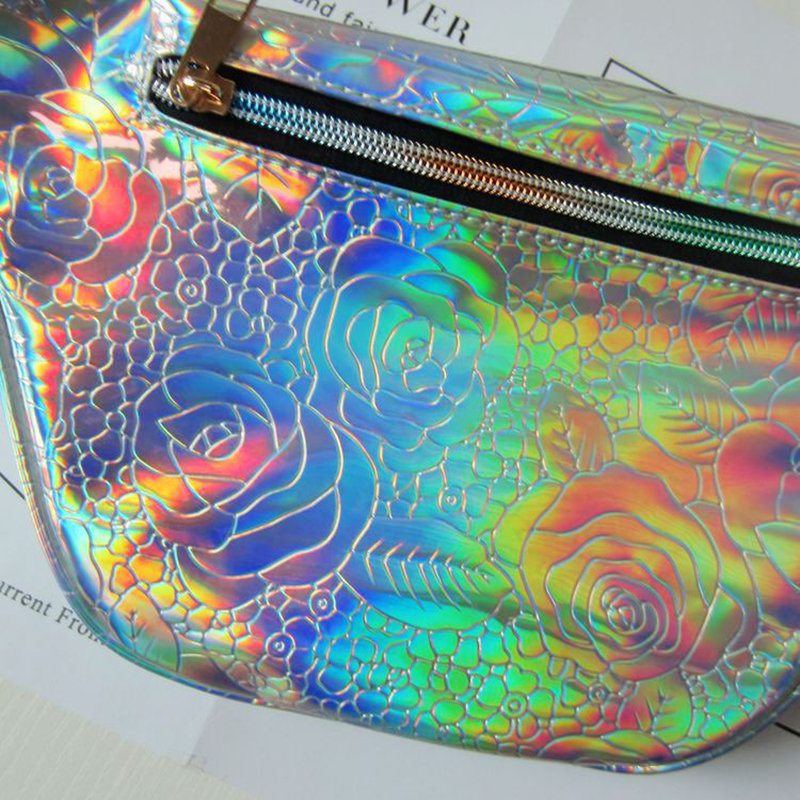 Dámska Reflexná Laserová Taška Do Pása V Štýle Harajuku Nastaviteľná Náprsná Personality Sling Bag