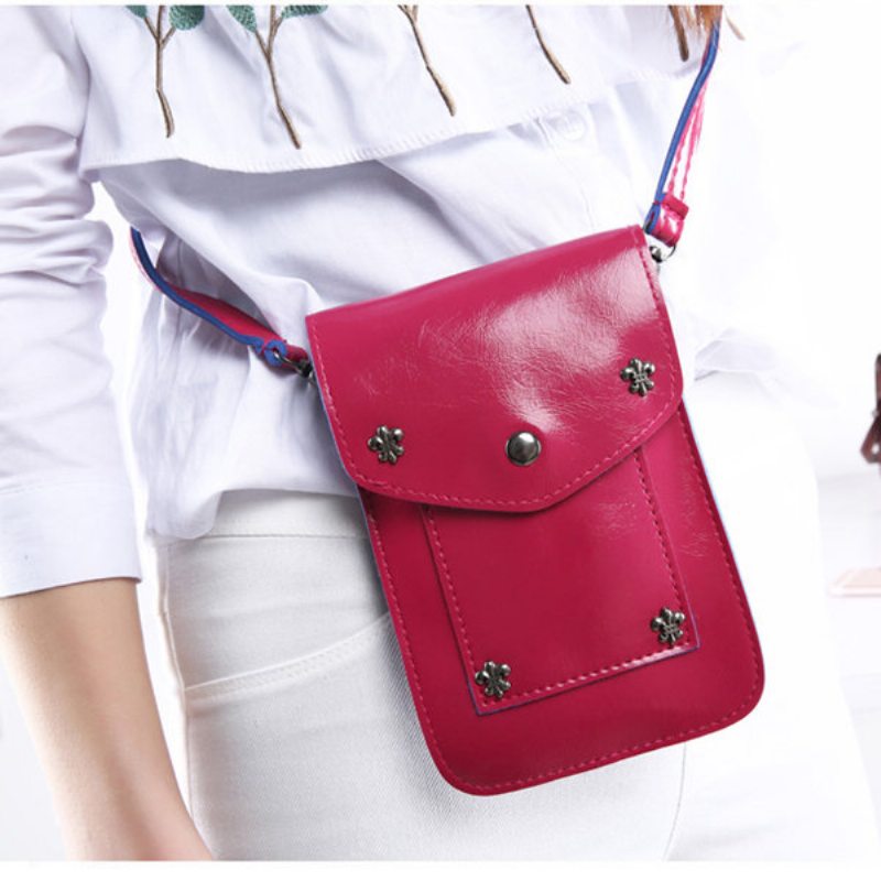 Dámska Retro Taška Cez Rameno Vintage Rivet Pu Crossbody Malá Na Telefón