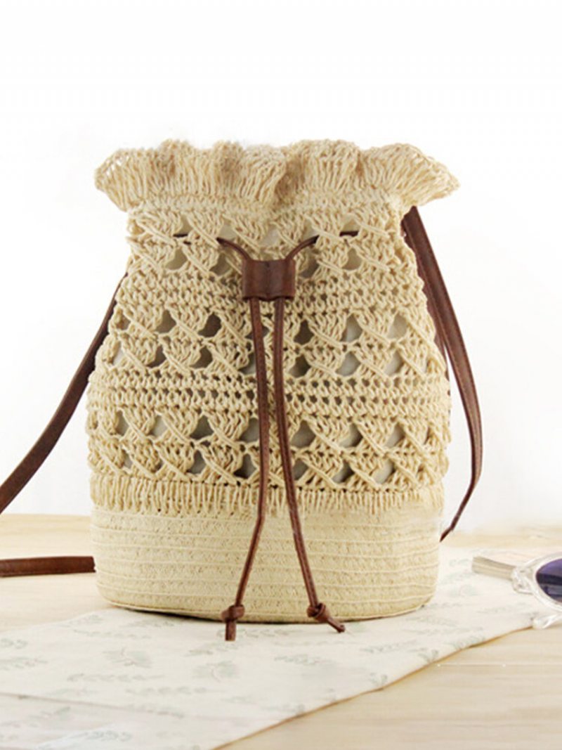 Dámska Strawn Bohémska Štýlová Ľahká Crossbody Taška Beach Bucket Bag