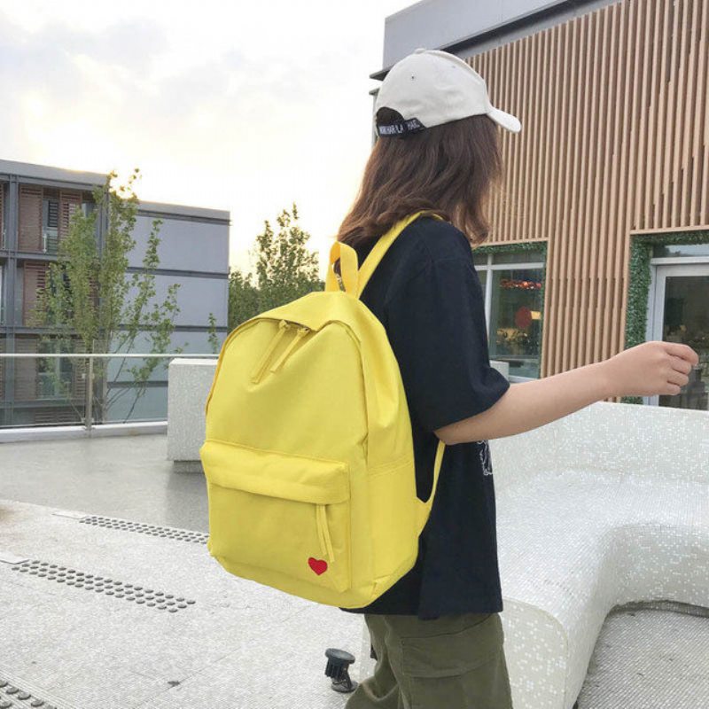 Dámska Taška Nová Jednofarebná Na Batoh Heart Student Bag Cestovný College Wind