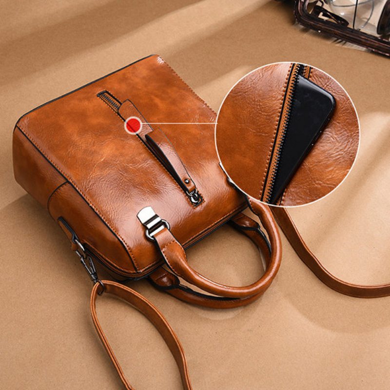 Dámska Vintage Pu Kožená Kabelka Casual Crossbody