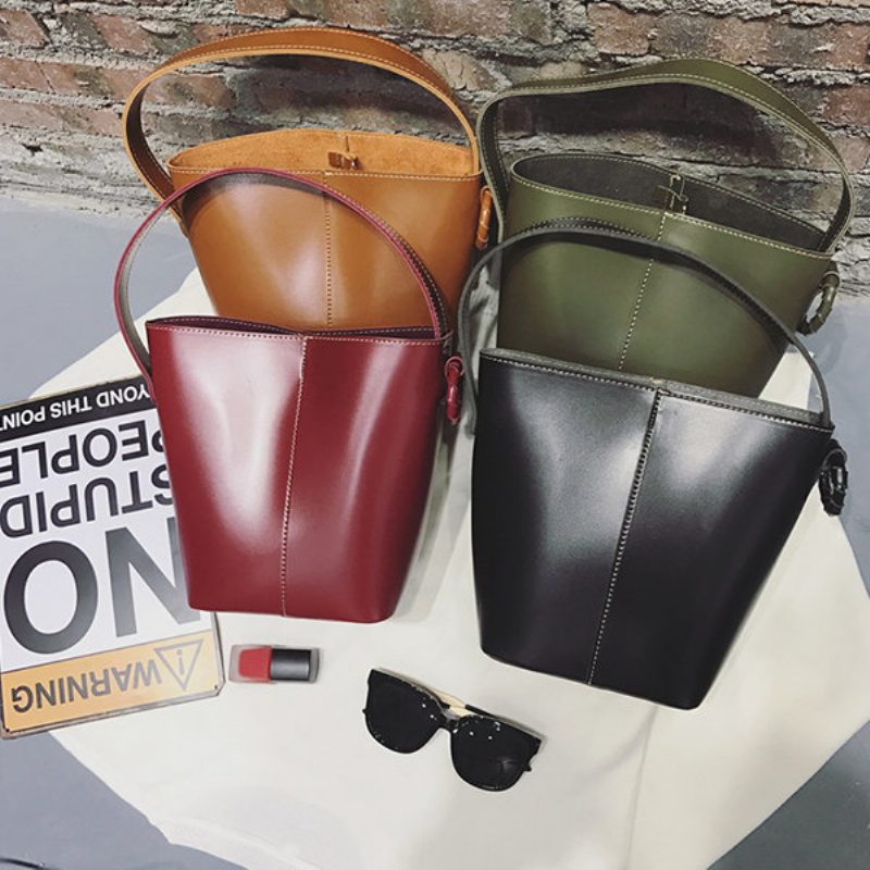 Dámske 2ks Leisure Pu Bucket Bags Veľkokapacitné Crossbody Kabelky