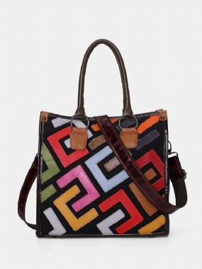 Dámske Kabelky Patchwork Z Pravej Kože Veľkokapacitné Bohemian Vintage Crossbody