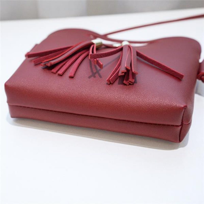 Dámske Mini Pu Crossbody Kabelky Tassel Na Telefón