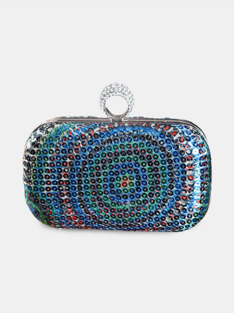 Dámske Módne Korálky Multicolor Metal Clutch Bag Taška Na Večeru