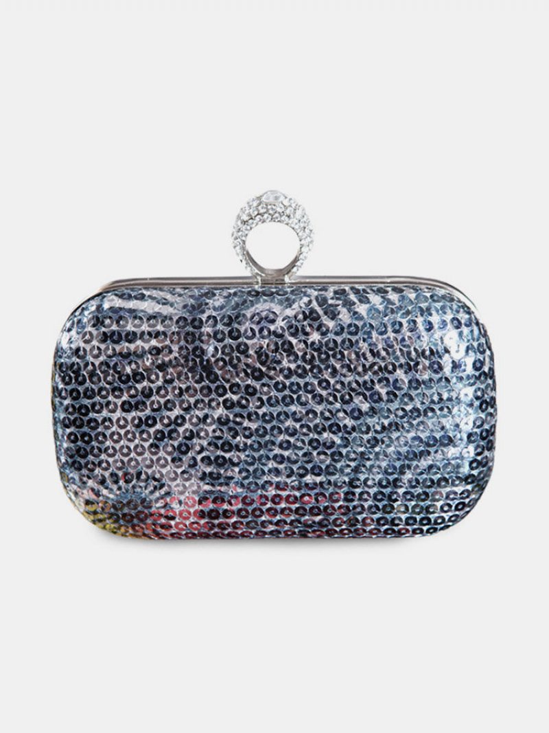 Dámske Módne Korálky Multicolor Metal Clutch Bag Taška Na Večeru