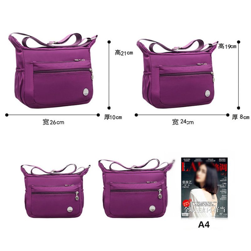 Dámske Nylonové Vodeodolné Crossbody Tašky Multi-slot Pre Voľný Čas Ľahké Cez Rameno