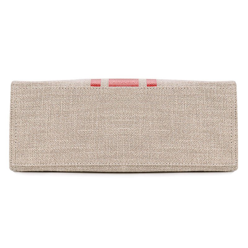 Dámske Plátno Farebné Prešívanie Tote Bag Kabelka Crossbody