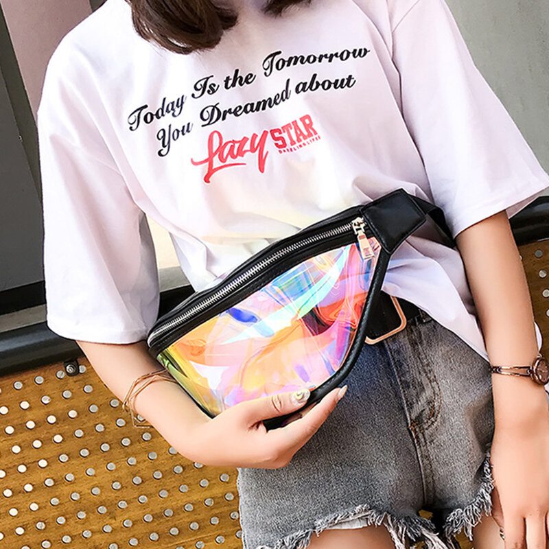 Dámske Priehľadné Vrecúška Na Pás S Priehľadným Pásom Pvc Fanny Pack