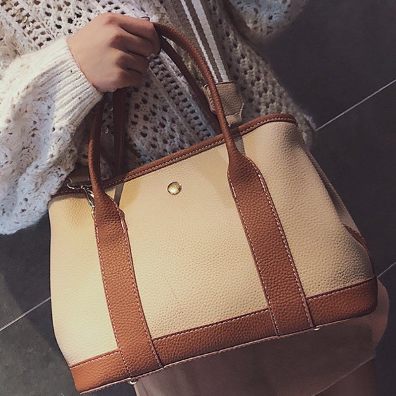 Dámske Veľkokapacitné Crossbody Kabelky Z Pu Kože Hit Color