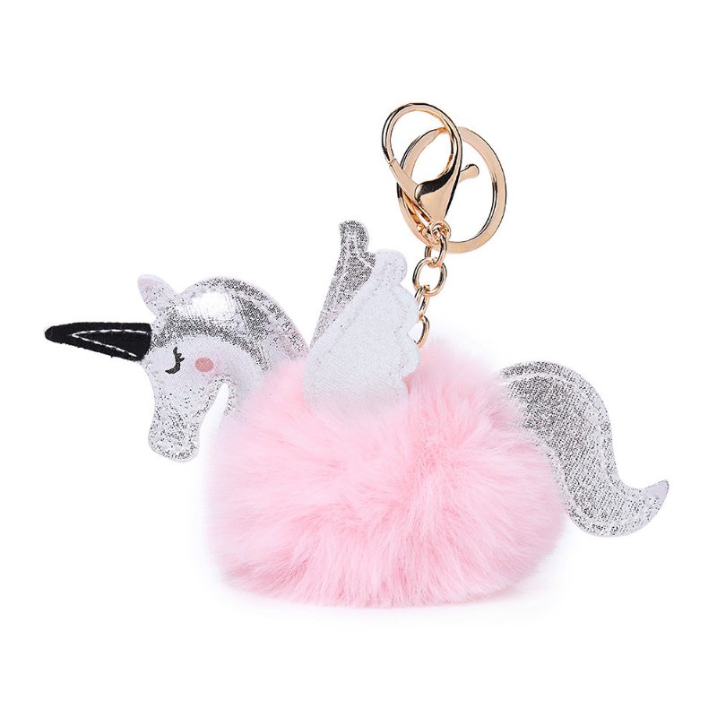 Dámsky Prívesok Na Kľúče Z Umelej Kožušiny Unicorn Bag Charm