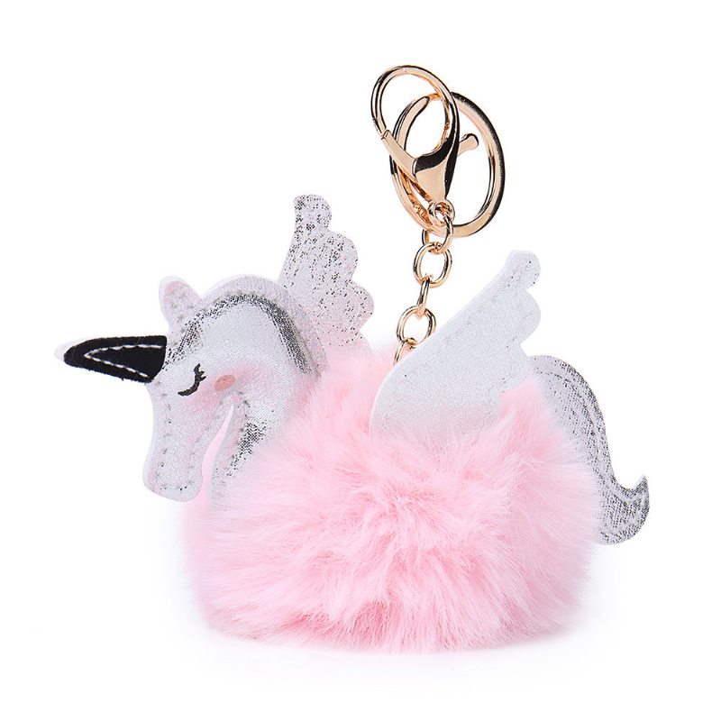 Dámsky Prívesok Na Kľúče Z Umelej Kožušiny Unicorn Bag Charm