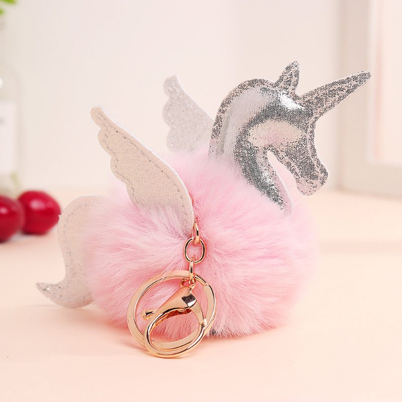 Dámsky Prívesok Na Kľúče Z Umelej Kožušiny Unicorn Bag Charm