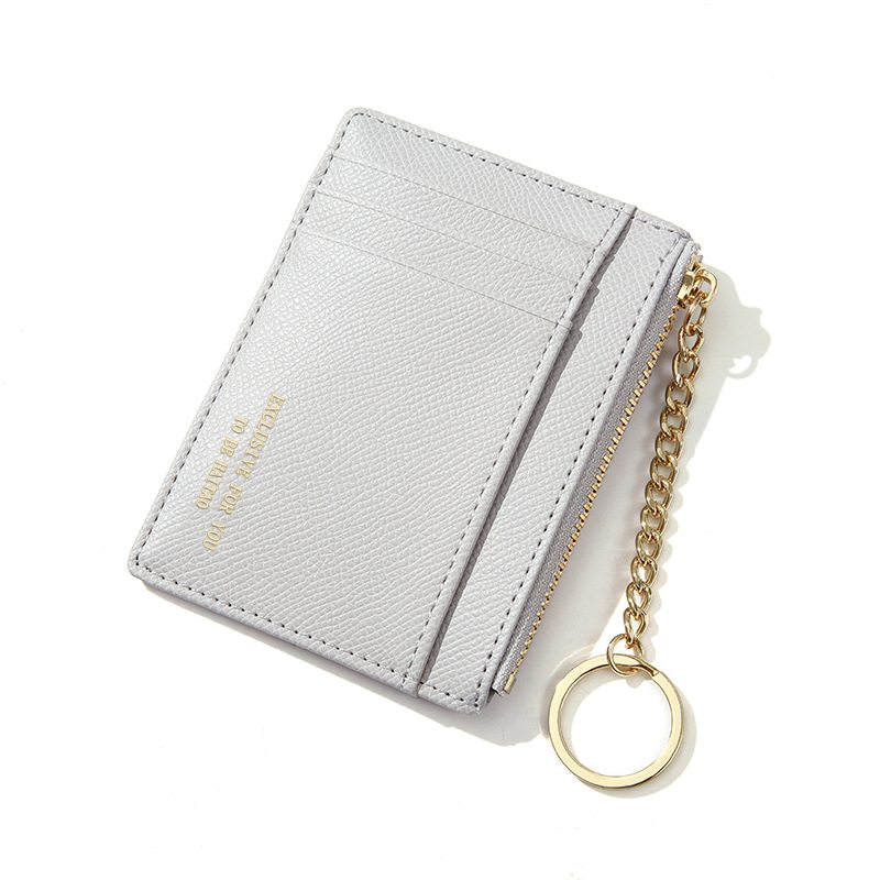 Držiak Kariet Jednofarebný Mini Prívesok Na Kľúče Pre Dámy Malá Peňaženka Na Zips Na Mince