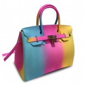 Farebná Kontrastná Dámska Módna Želé Taška Rainbow Color Matná Pvc Plážová Kabelka Tote Bag