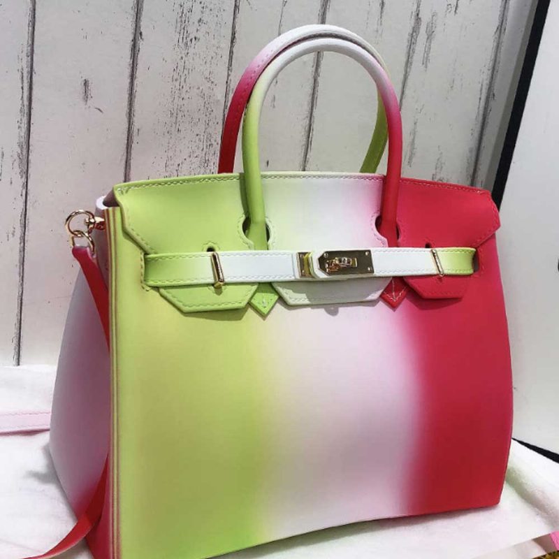 Farebná Kontrastná Dámska Módna Želé Taška Rainbow Color Matná Pvc Plážová Kabelka Tote Bag