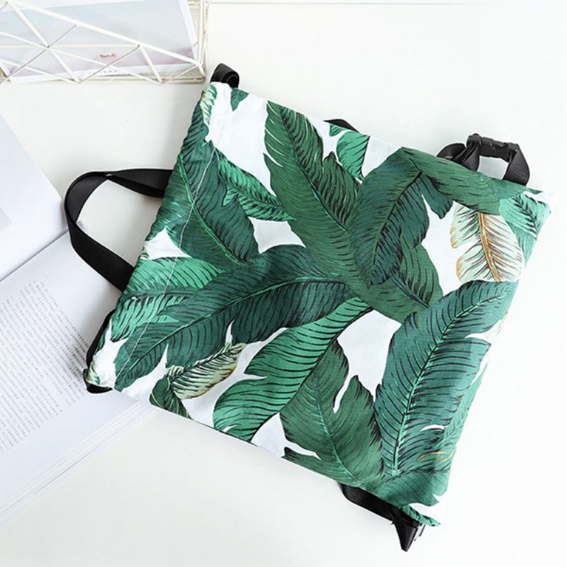 Fresh Print Leaf Canvas Backpack Kabelka Na Voľný Čas