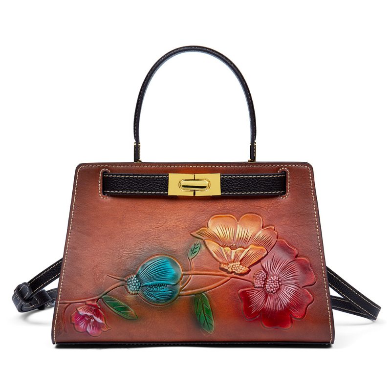 Kabelka Cez Rameno Z Hovädzej Kože New Fashion Messenger Bag Emboss Mother Bag