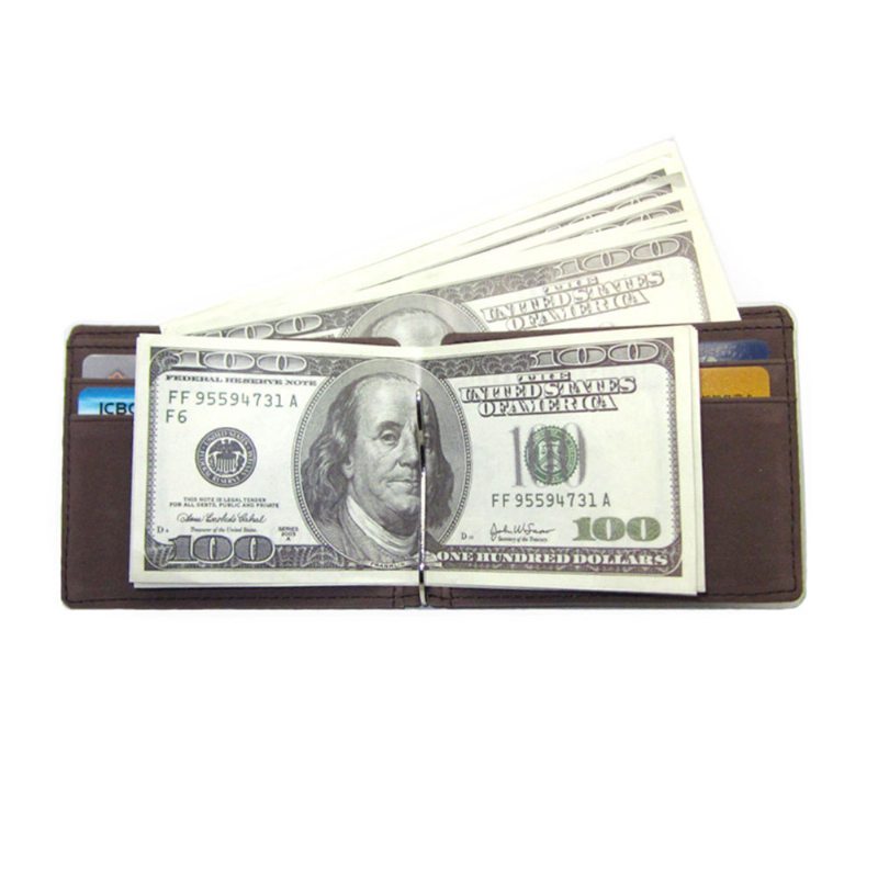 Kožená Peňaženka Na Karty So Sponou Na Šitie Nite Flip Na Kreditnú Kartu