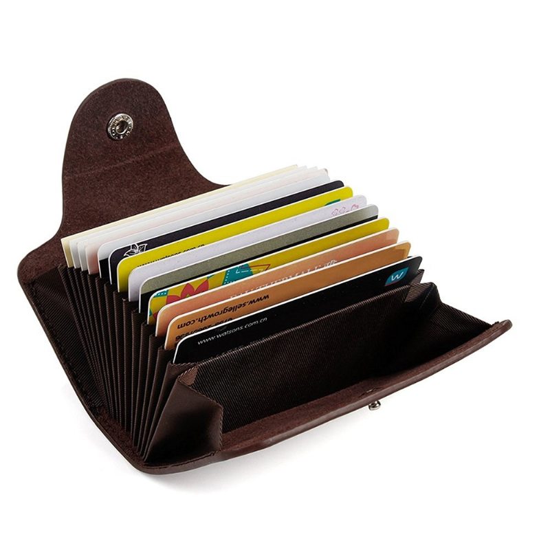Kožený Držiak Na Kreditné Karty Pre Mužov Kožená Peňaženka S 13 Slotmi Na Na Cestovanie A Použitie V Prednom Vrecku