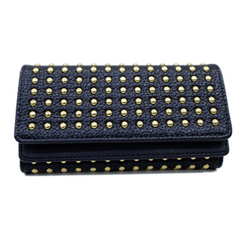 Long Double Cover Clutch New Fashion Women Peňaženkaeurópska A Americká Kabelka Pop Pun Style Rivet