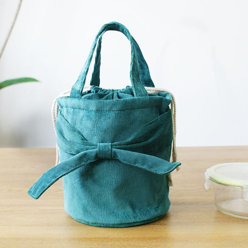 Manšestrové Tašky Bowknot Bucket Bags Obedové Pre Ženy