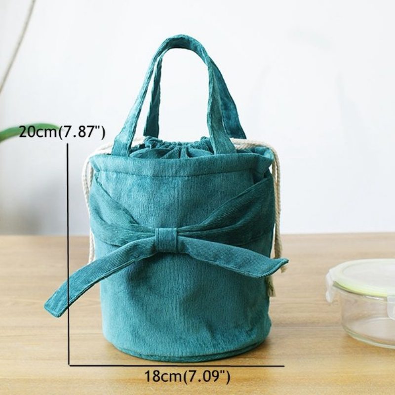 Manšestrové Tašky Bowknot Bucket Bags Obedové Pre Ženy