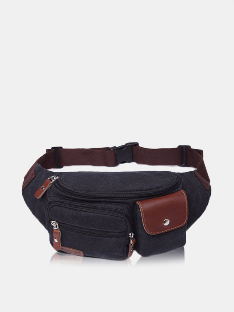 Men Business Casual Canvas Multifunkčné Prenosné Crossbody Tašky Taška Do Pása