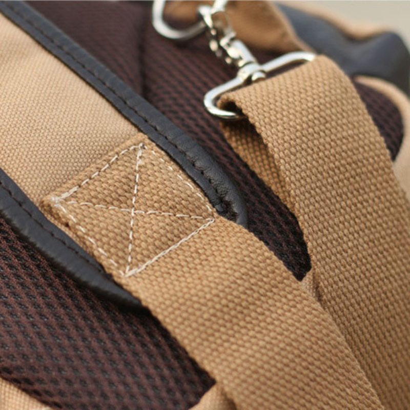 Men Canvas Casual Pu Kožená Taška Na Hrudi Cez Rameno Crossbody Kabelky