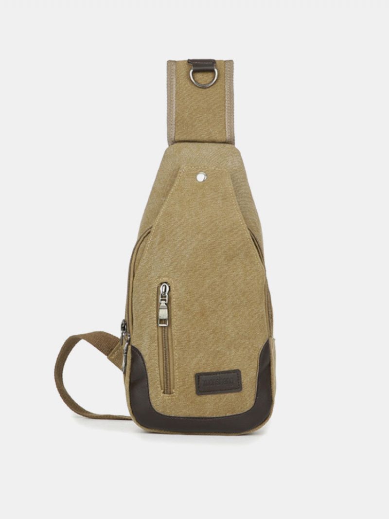 Men Canvas Leisure Multifunkčná Crossbody Taška Cez Rameno Na Hruď