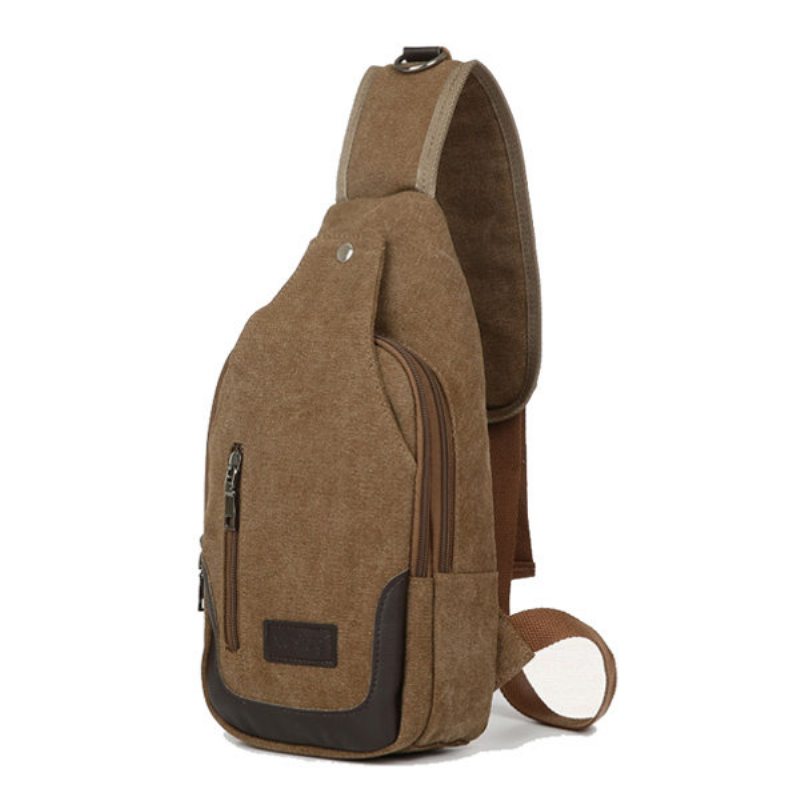 Men Canvas Leisure Multifunkčná Crossbody Taška Cez Rameno Na Hruď