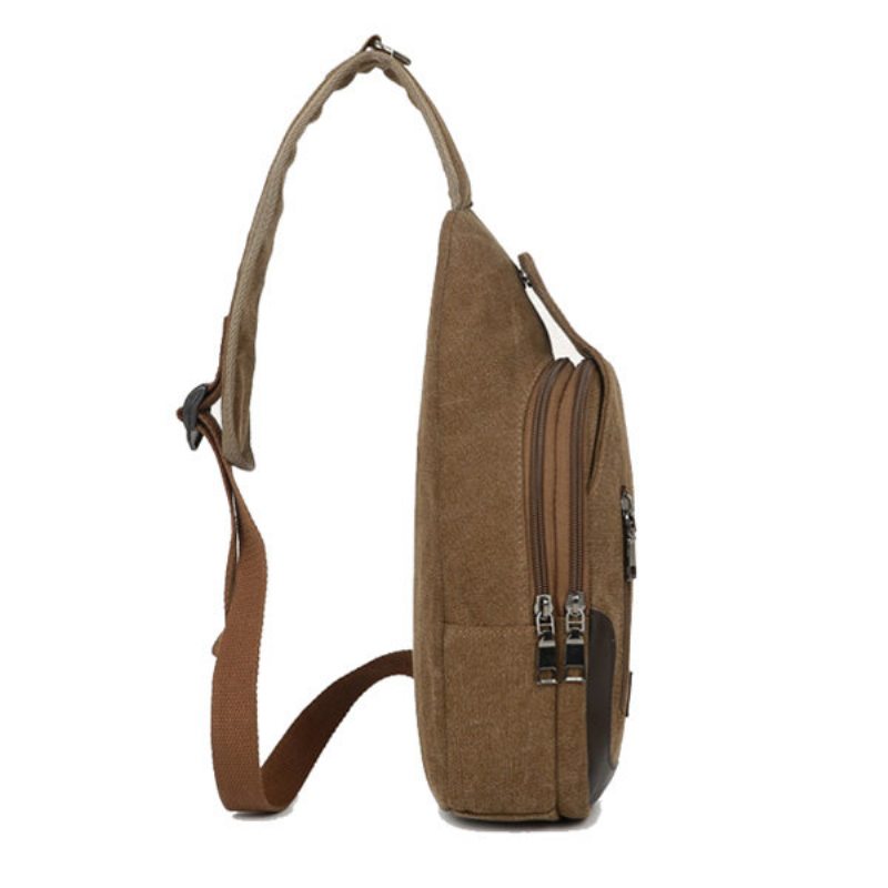 Men Canvas Leisure Multifunkčná Crossbody Taška Cez Rameno Na Hruď