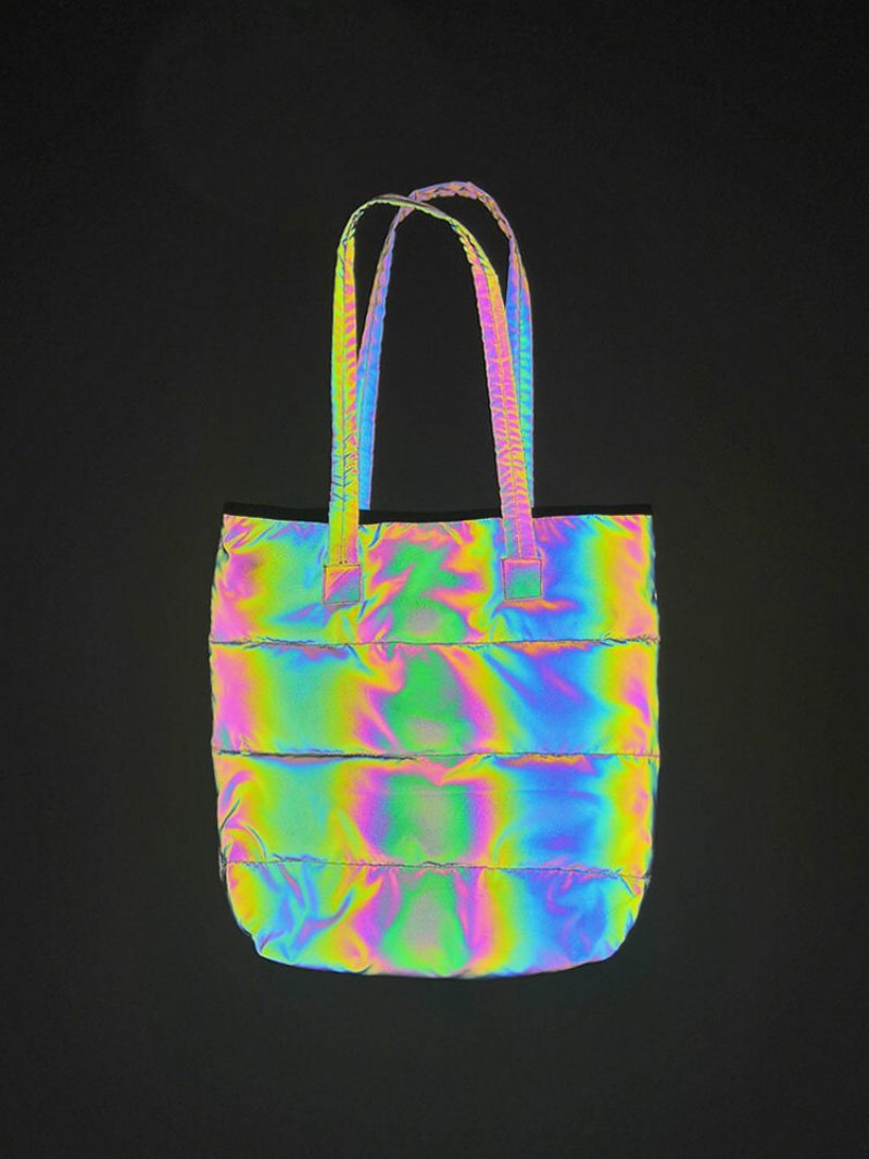 Men Casual Prešívaná Vyšívacia Niť Reflective Filling Tote