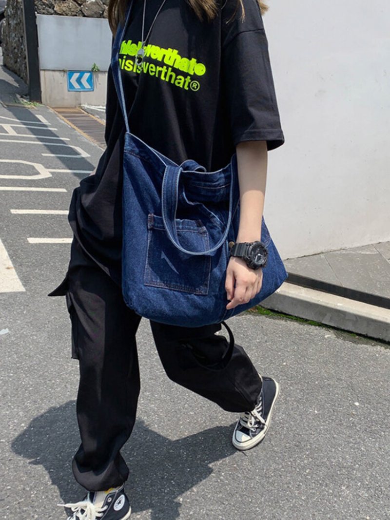 Menico Dámska Oxford Cloth Lazy Style Messenger Bag Veľkokapacitná Nákupná Taška Literárna Kabelka Cez Rameno