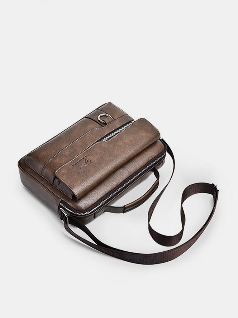 Menico Pánska Kabelka Z Umelej Kože Business Casual Soft Crossbody Bag