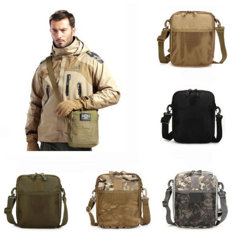 Muži Ženy Nylon Sport Outdoor Tactical Army Ipad Crossbody Taška Cez Rameno