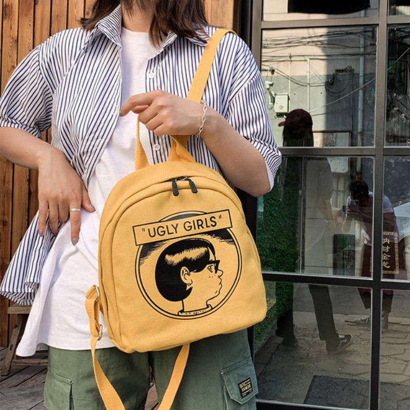 New Ins Plátenná Taška Cez Rameno Vintage Sense Girl Bag College Wind Campus Študentský Malý Batoh