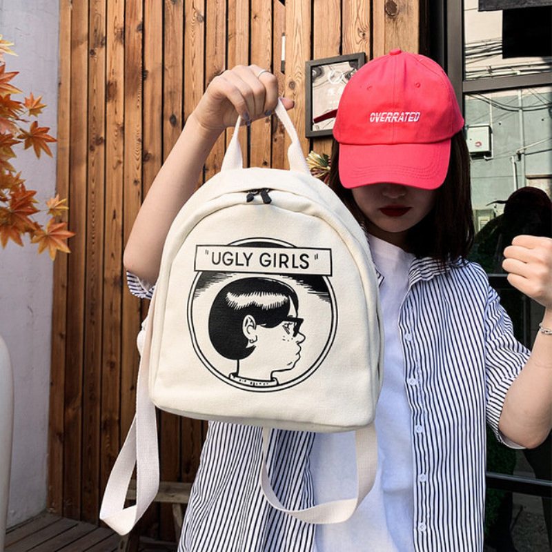 New Ins Plátenná Taška Cez Rameno Vintage Sense Girl Bag College Wind Campus Študentský Malý Batoh