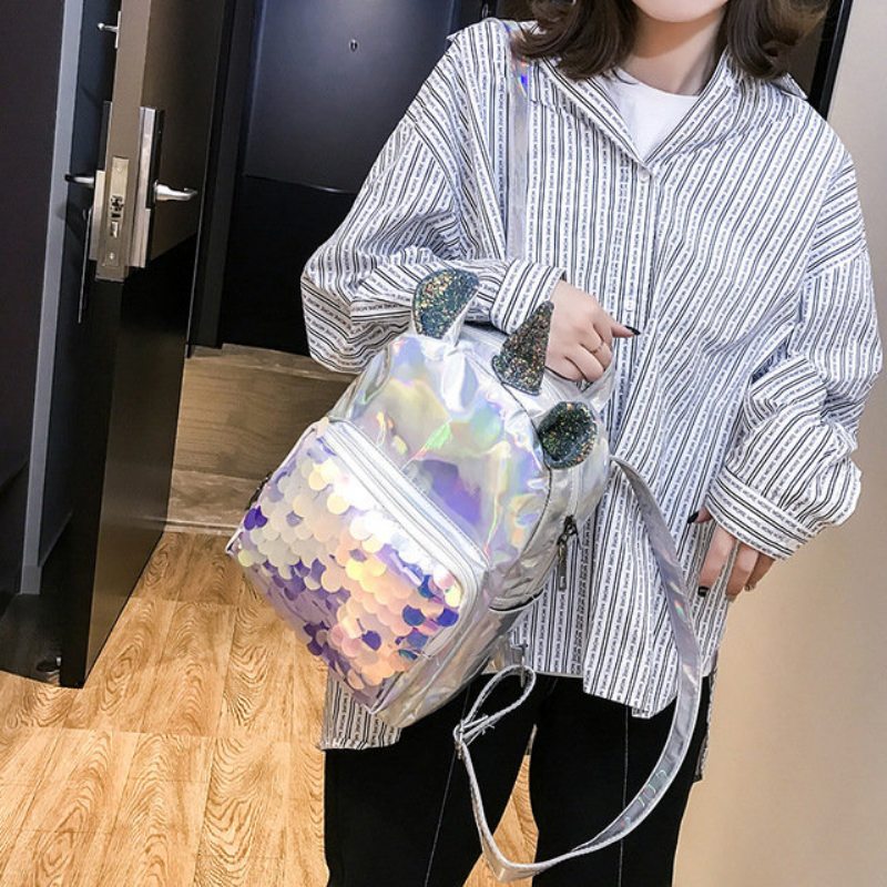 Nový Pu Sequin Batoh Unicorn Student Cute Bag Cartoon Girl Taška Cez Rameno Lady