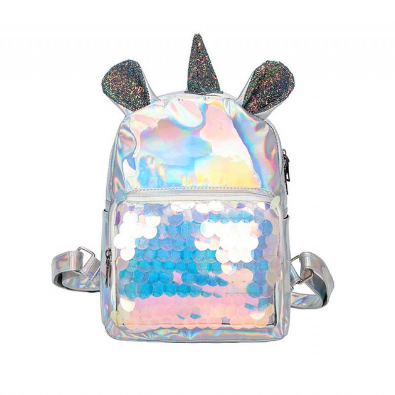 Nový Pu Sequin Batoh Unicorn Student Cute Bag Cartoon Girl Taška Cez Rameno Lady