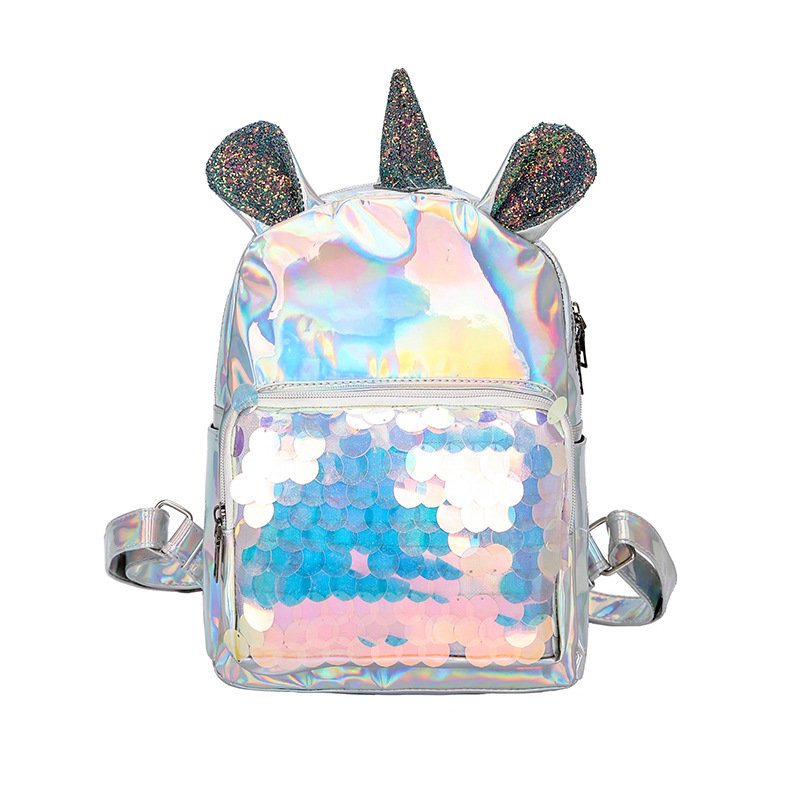 Nový Pu Sequin Batoh Unicorn Student Cute Bag Cartoon Girl Taška Cez Rameno Lady