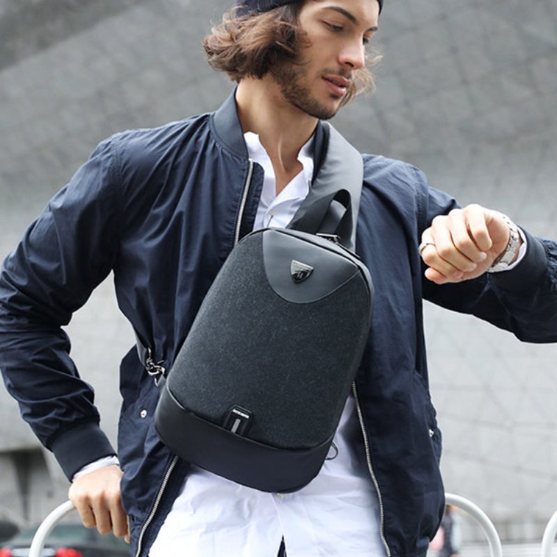 Pánska Polyesterová Crossbody Taška S Ochranou Proti Odcudzeniu Business Hrudná Sling Bag