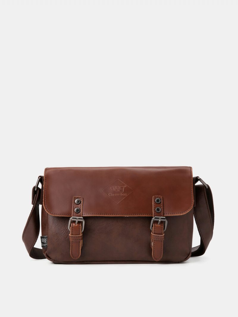 Pánska Vintage Nepremokavá Crossbody Taška Cez Rameno Z Umelej Kože