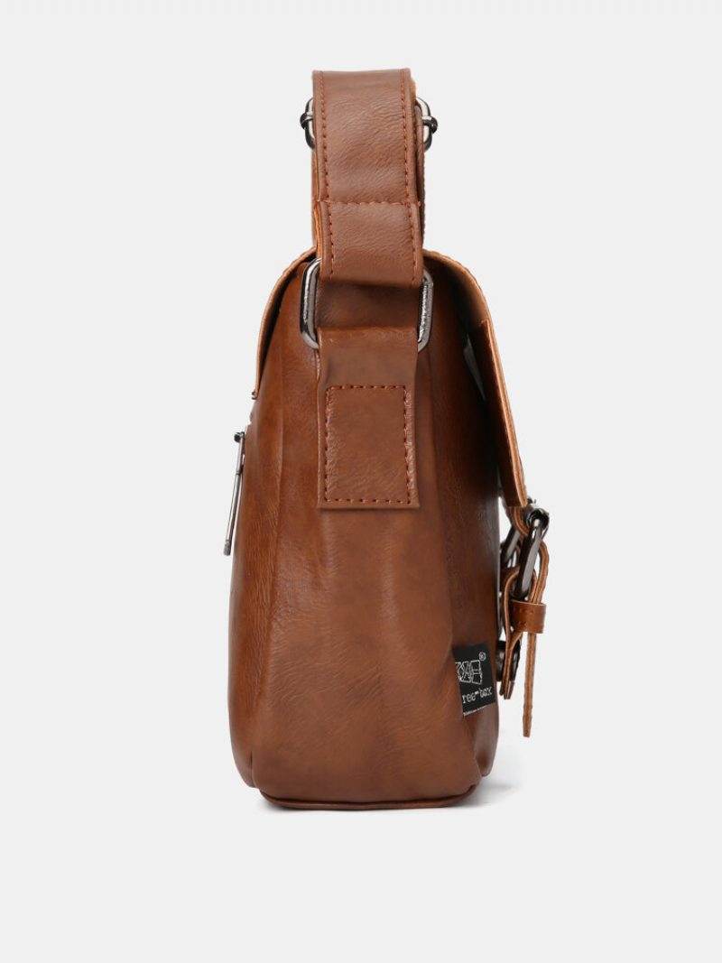 Pánska Vintage Nepremokavá Crossbody Taška Cez Rameno Z Umelej Kože