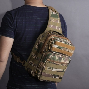 Plátená Kamufláž Outdoor Travel Sling Bag Veľkokapacitná Taktická Taška Na Hrudník Crossbody Bag