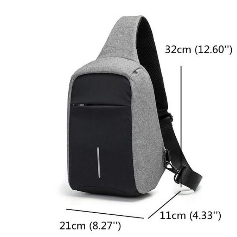 Proti Vlámaniu Vodeodolná Oxford Hrudná Taška Multi Pocket Crossbody Pre Mužov