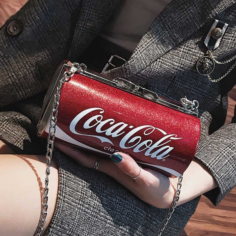 Roztomilá Kreatívna Taška Na Rameno Coca-cola Sprite Can Lady Pevná Pu Výzdoba S Kreatívnymi Písmenami Malá Cez Telo Pre Ženy