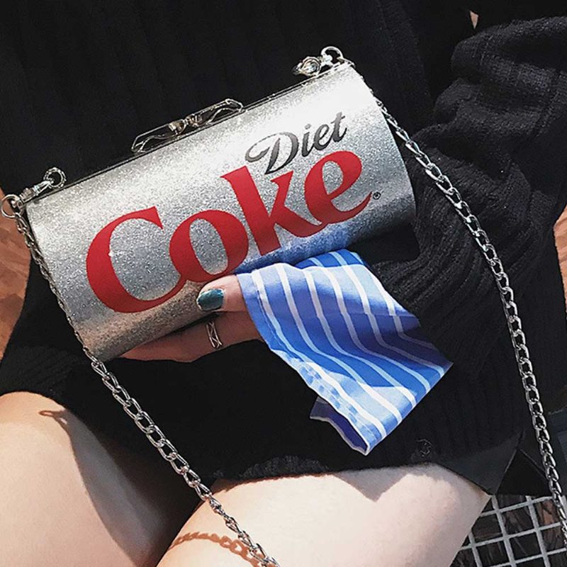 Roztomilá Kreatívna Taška Na Rameno Coca-cola Sprite Can Lady Pevná Pu Výzdoba S Kreatívnymi Písmenami Malá Cez Telo Pre Ženy