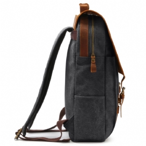 Ruksak Retro Plátenný Batoh Crazy Horse Leather Backpack Počítačový Na Voľný Čas