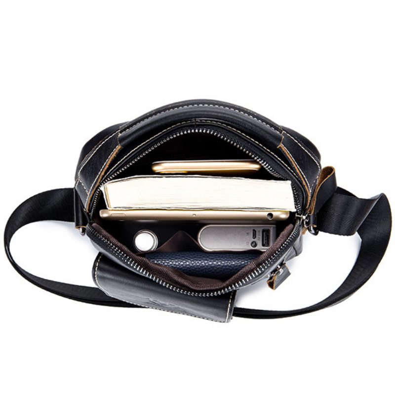 Taška Bullcaptain Z Pravej Kože Business Messenger Bag Vintage Crossbody Kabelka Pre Mužov